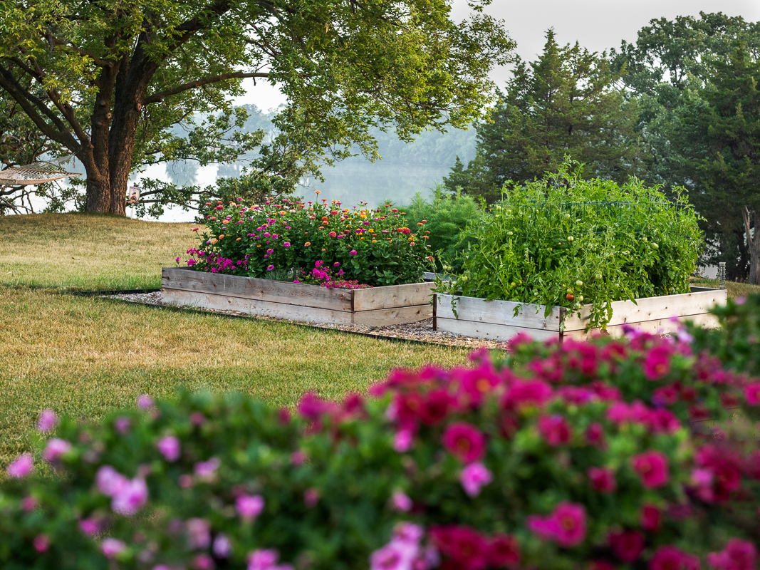 8 Colorful garden beds by the lake